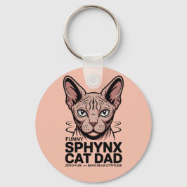 Sphynx Cat Dad Funny Vector Art Nyckelring
