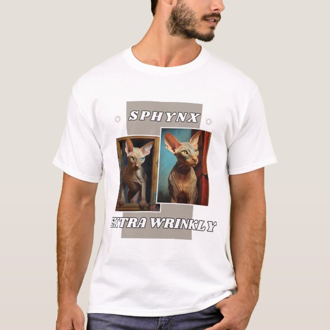 Sphynx cat extra skrynklad t shirt (Framsida)