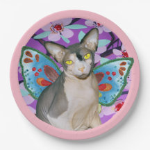 Sphynx Cat Fairy Angel Blommigt Art Craft Party