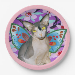 Sphynx Cat Fairy Angel Blommigt Art Craft Party