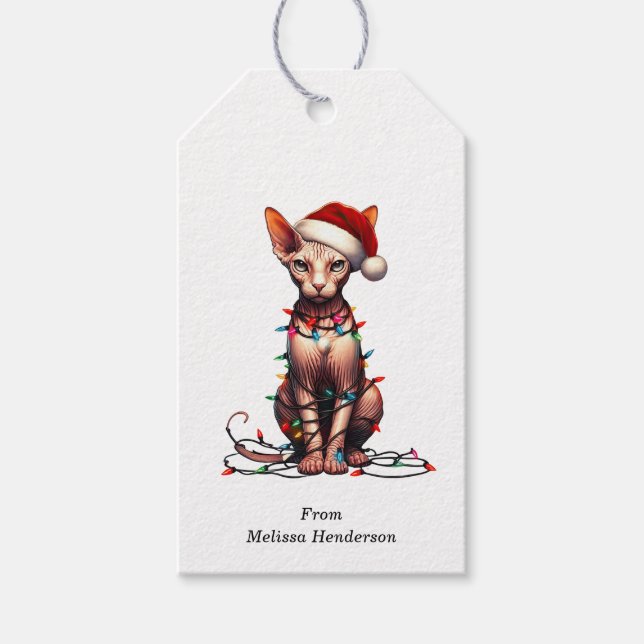 Sphynx Cat Gift-Märkre Presentetikett (Framsidan)