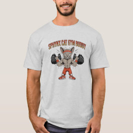 Sphynx Cat Gym Buddy Cartoon Fitness Art T Shirt