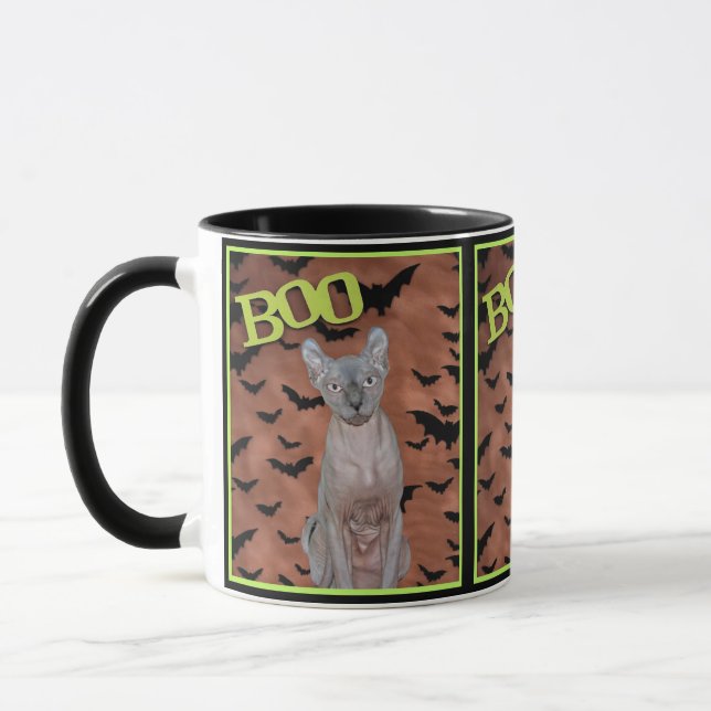 Sphynx Cat Halloween Mugg (Vänster)