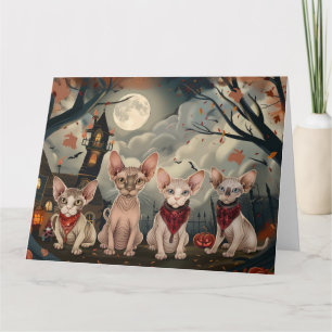 Sphynx Cat Halloween Spooky Kort