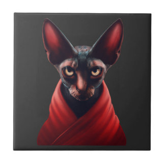 Sphynx Cat-halv katt, halv Djävulen, mastersthynx  Kakelplatta