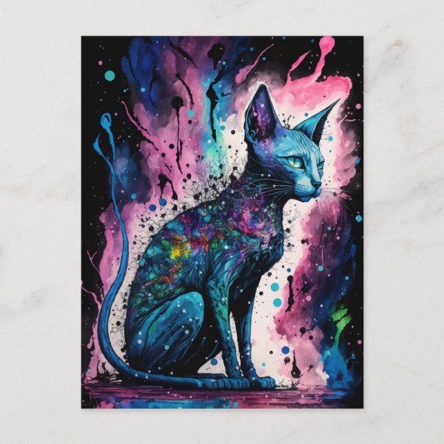 Sphynx Cat I Original Art Vykort (Framsida)