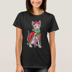 Sphynx Cat jul Candy cane T Shirt