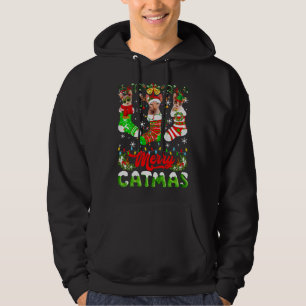 Sphynx Cat jul Santa Hat Scarf Helgdag Cute Hoodie