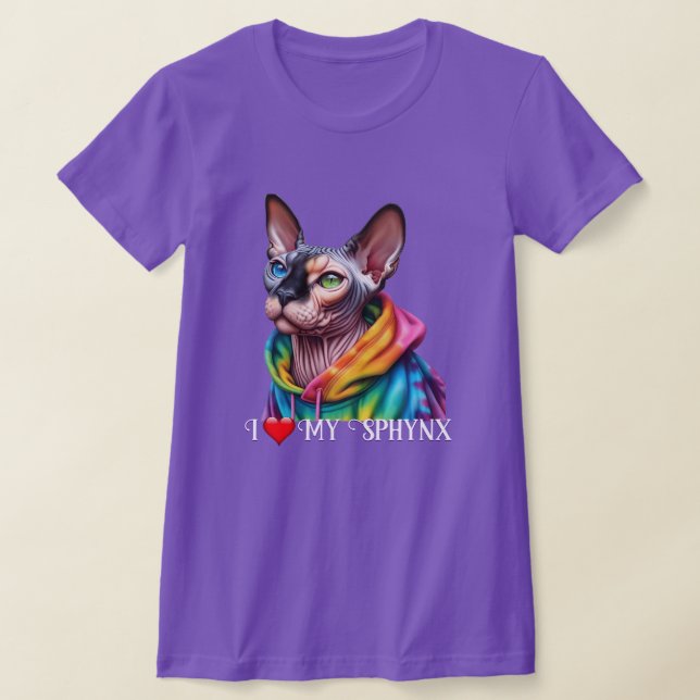Sphynx Cat Kärlek T Shirt (Laydown)