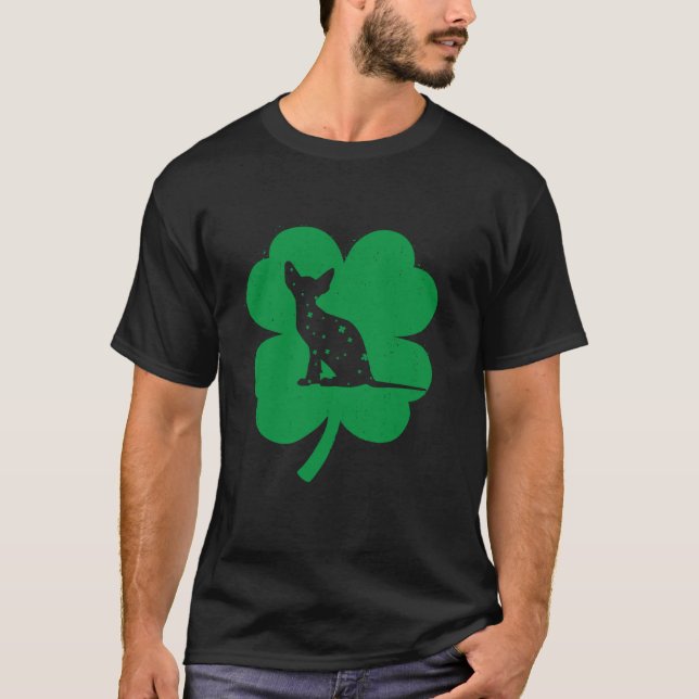 Sphynx Cat Lover Irish Shamrock Löv St Patrick s T Shirt (Framsida)