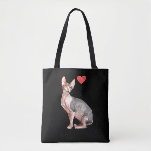 Sphynx Cat Lover Kitten Heart Tygkasse