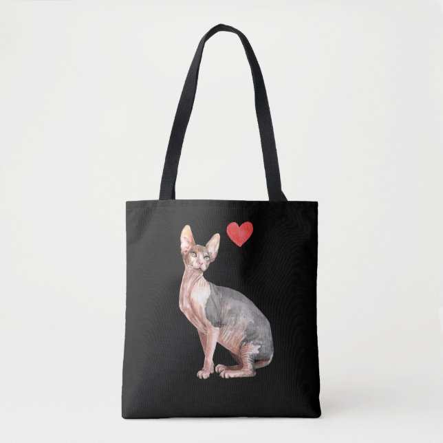 Sphynx Cat Lover Kitten Heart Tygkasse (Framsida)