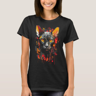 Sphynx Cat Lover Owner Mörk Goth Death Metall Art  T Shirt