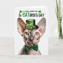 Sphynx Cat Lucky Charm St CATricks dag Helgkort