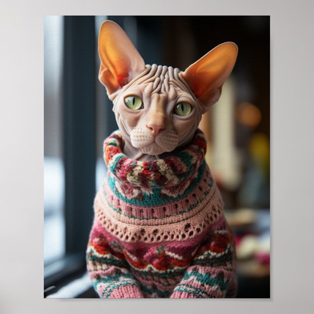 Sphynx Cat med sötningsmedel Poster (Framsidan)