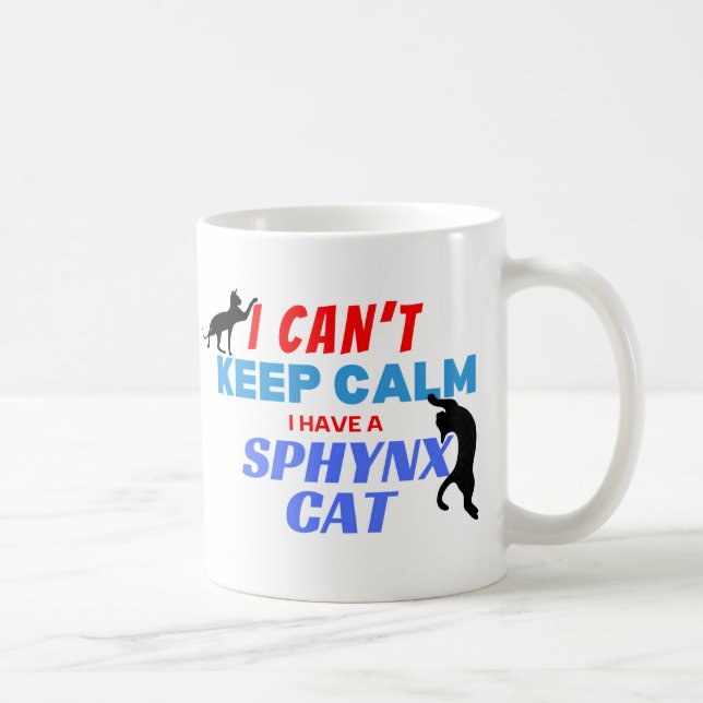 Sphynx Cat Mugg I kan inte Behålla Lugn Funny Offe (Höger)