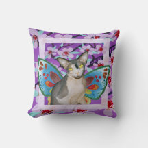 Sphynx Cat Ninja Fairy Lila Flower