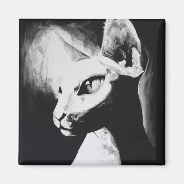 Sphynx Cat Original Art Magnet (Framsidan)