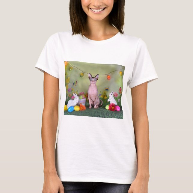 Sphynx Cat Påsk T Shirt (Framsida)