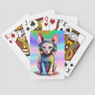 Sphynx Cat Rainbow-hörlurar Casinokort