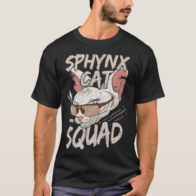 Sphynx Cat Squad Gift och bästa internetvänner T Shirt (Framsida)