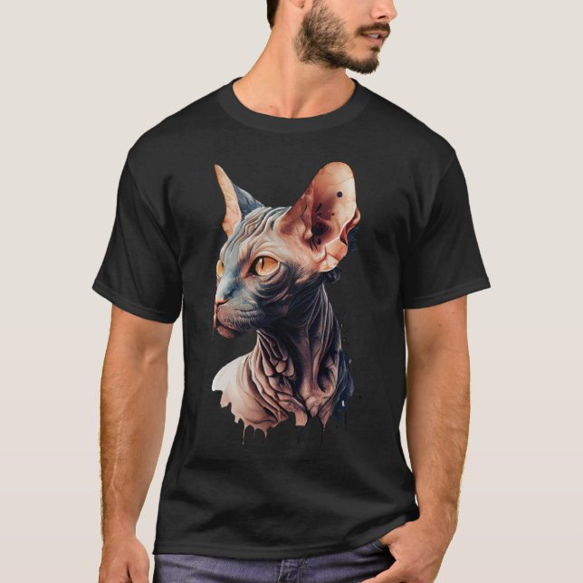 Sphynx Cat T Shirt (Framsida)