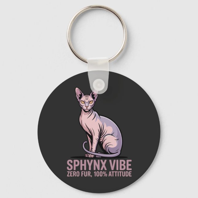 Sphynx Cat Vibe Under Sunlight Art Nyckelring (Framsida)