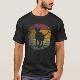Sphynx Cat-Vintage, tryckt Retro Silhouette 70S T Shirt