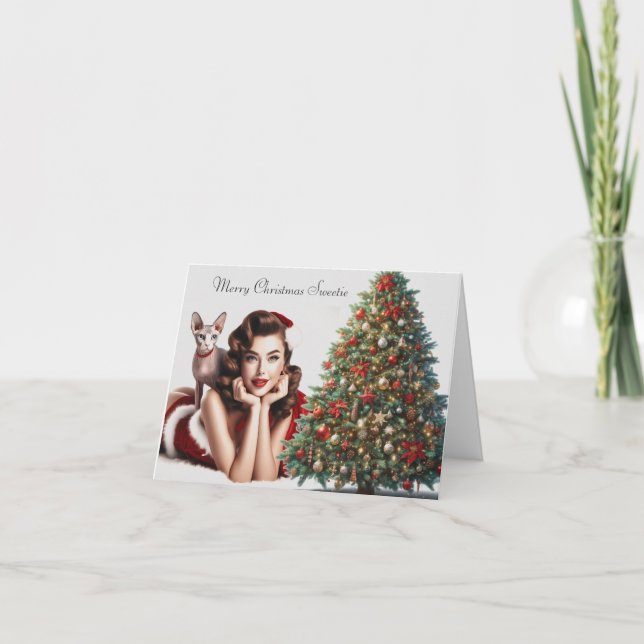 Sphynx Cat-Vuxens julkort Kort (Framsida)