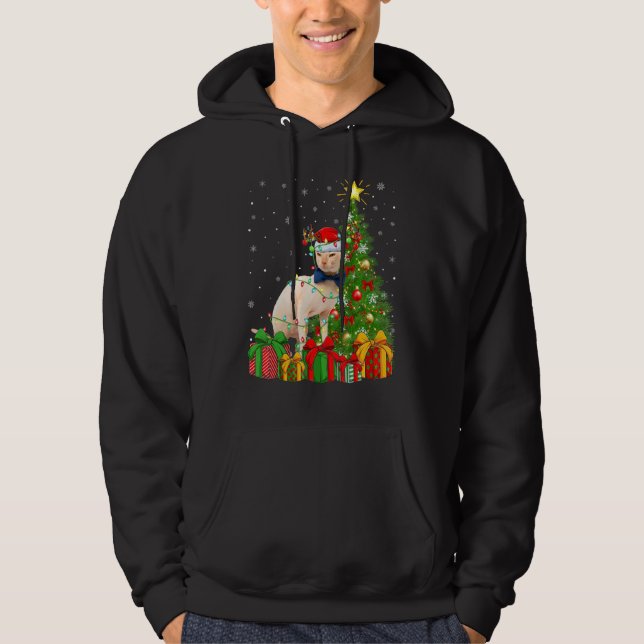 Sphynx Cat   Xmas Lights Santa Sphynx Cat Christma Hoodie (Framsida)
