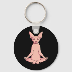 Sphynx Cat Yoga Meditation Breeder Hairless Pet Lo Nyckelring