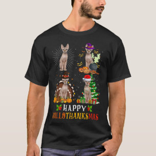 Sphynx Cats Halloween Thanksgiving jul Hallo T Shirt