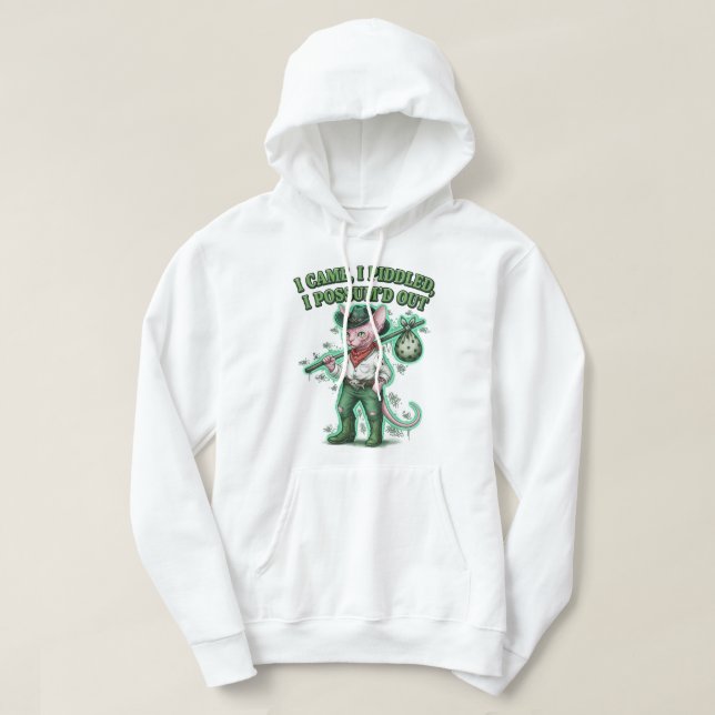 Sphynx Cowboy Rebellion: 3D Graffiti Crop Hoodie  (Design framsida)