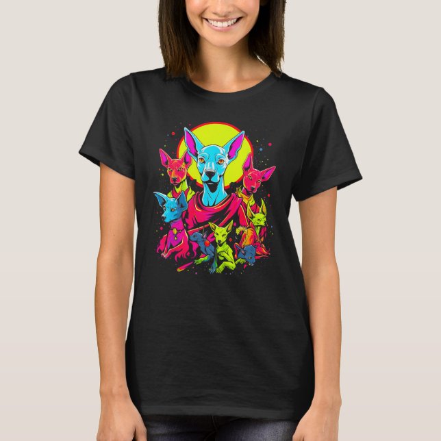 Sphynx Hairless Cat Abstract Art T Shirt (Framsida)