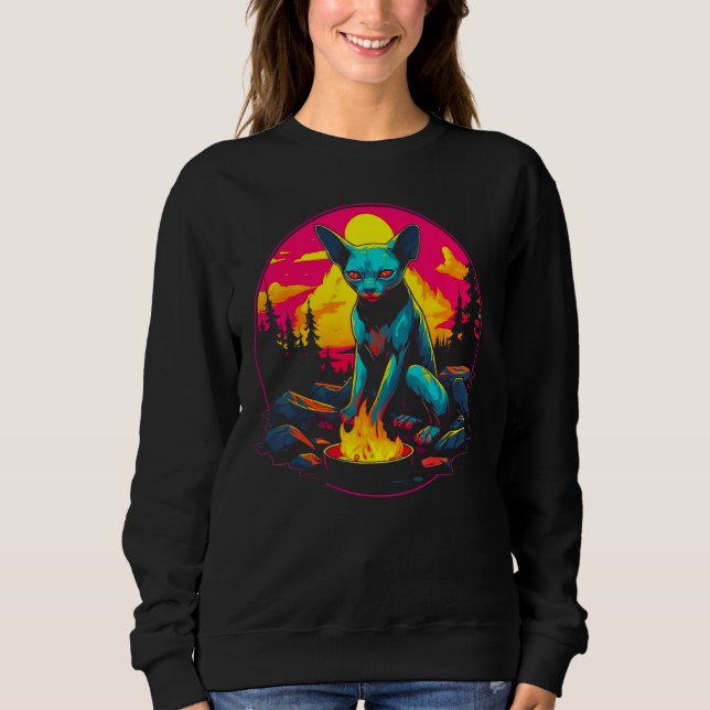 Sphynx Hairless Cat Camping 1 T Shirt (Framsida)
