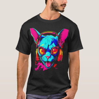 Sphynx Hairless Cat DJ T Shirt