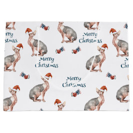 Sphynx Hairless Cat Jultomten Hat jul