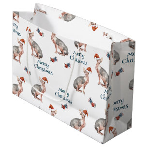 Sphynx Hairless Cat Jultomten Hat jul