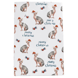 Sphynx Hairless Cat Jultomten Hat jul