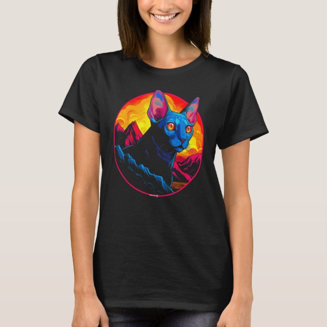 Sphynx Hairless Cat Mountain T Shirt (Framsida)