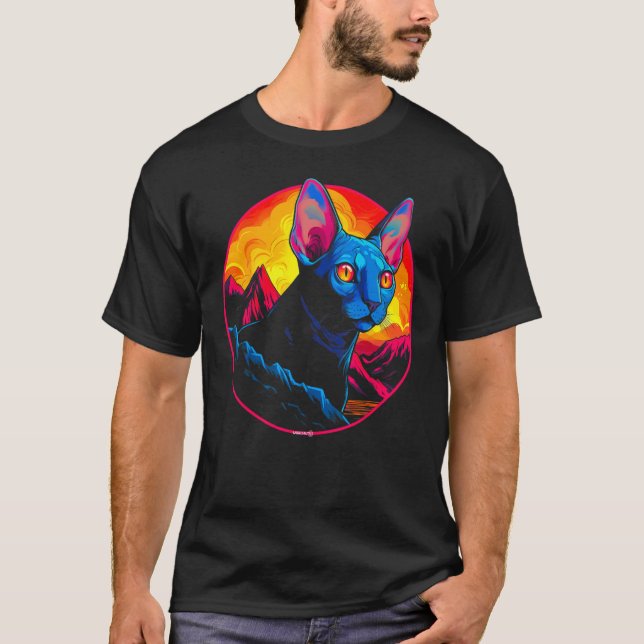 Sphynx Hairless Cat Mountain T Shirt (Framsida)