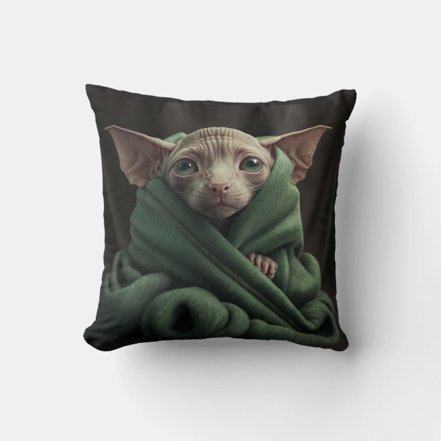 SPHYNX HAIRLESS CAT PILLOW KUDDE (Framsida)
