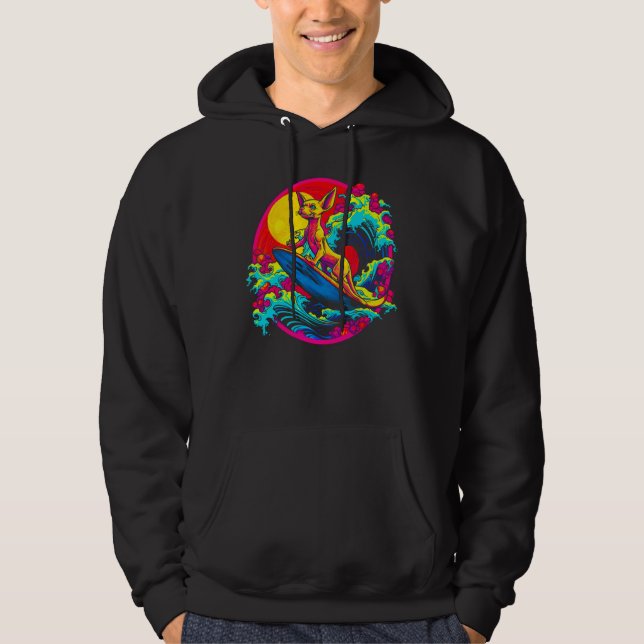 Sphynx Hairless Cat Surf Hoodie (Framsida)