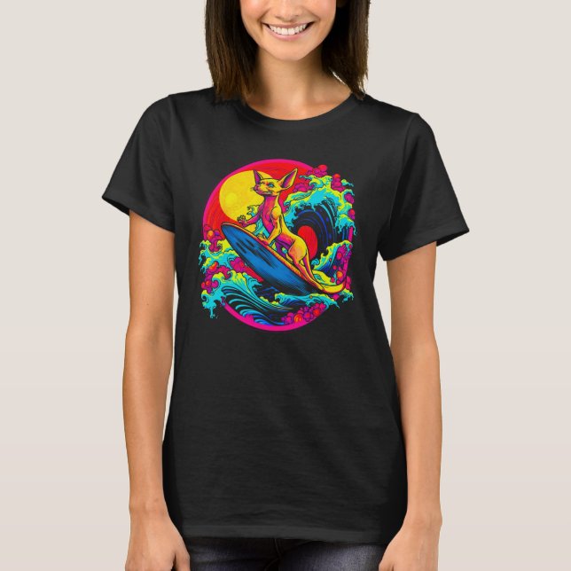 Sphynx Hairless Cat Surf T Shirt (Framsida)