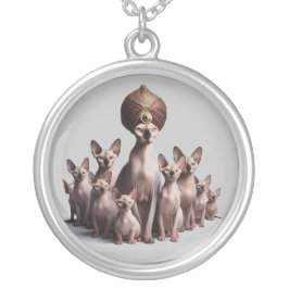 Sphynx Haremhänge Silverpläterat Halsband