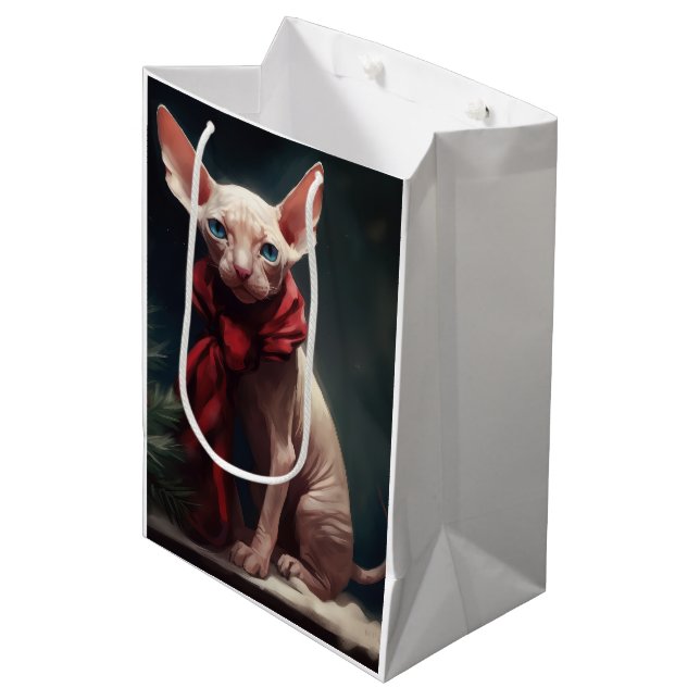 Sphynx hund i snö jul (Framsidan Vinklad)