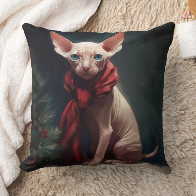 Sphynx hund i snö jul kudde (Filt)