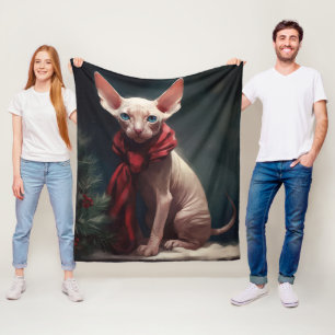 Sphynx Hund i Snö-julen Fleecefilt