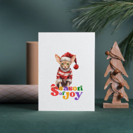 Sphynx Kat Säsongen Joy Jul Hälsning Kort