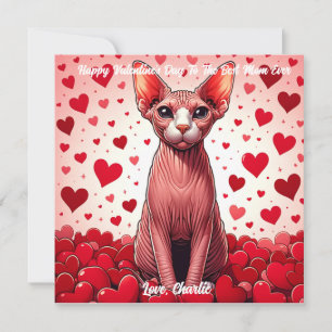Sphynx Katt Alla Hjärtans Dag Purr Julkort